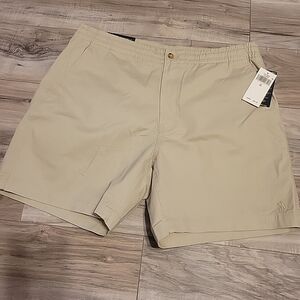NWT Polo Ralph Lauren Shorts Mens XL ‎ Biege Khaki Chino Classic Stretch  $89.50